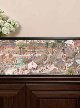 猫空1000片江南百猫绘卷拼图框81.3×40.6挂墙实木框98×34 画框