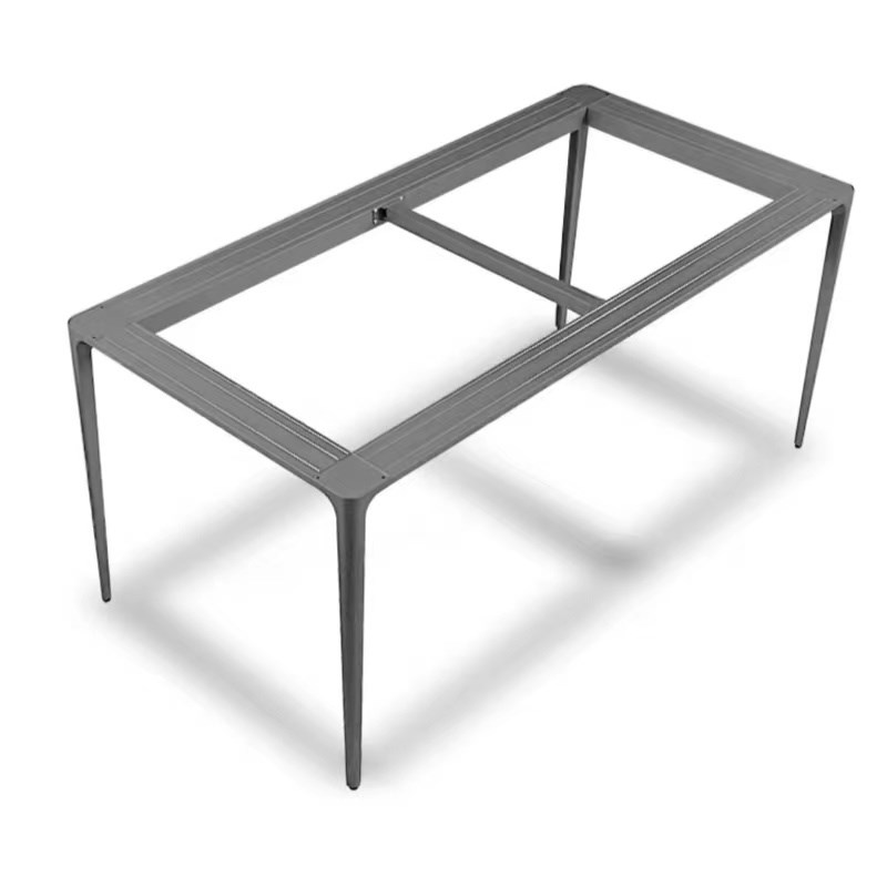 意式岩板餐桌腿支架实心铝合金桌腿大理石底座会议桌架书桌架定制