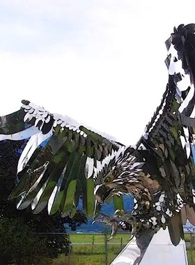 定制不锈钢老鹰雕塑镜面动物园林景观雄鹰大型抽象艺术品户外摆件