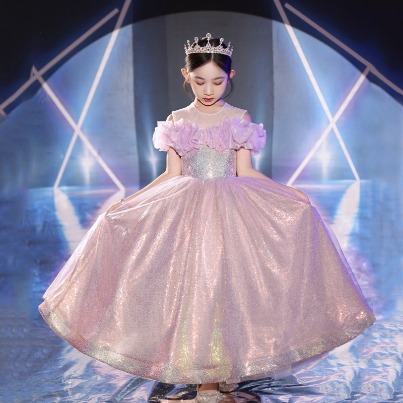 女童礼服轻奢小众高端夏季儿童生日公主裙钢琴演奏小主持人晚礼服