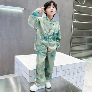 儿童套装男童汉服秋装套装2023新款古风秋季唐装男孩秋款大童中国
