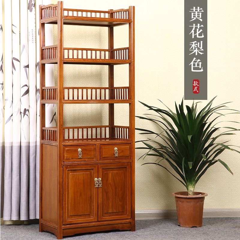 实木书架中式简约书柜家用展示柜置物架餐柜茶叶柜茶水柜收纳柜