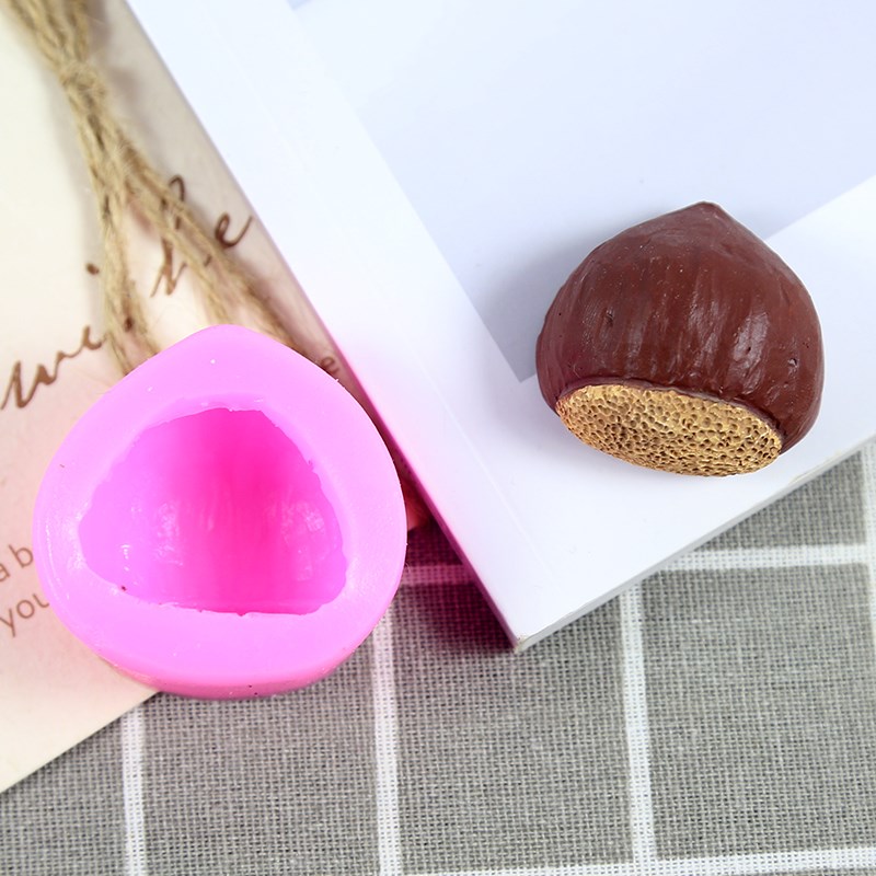 兜宝同款C1582捏捏板栗硅胶模具蛋糕巧克力果冻布丁扩香薰手工皂