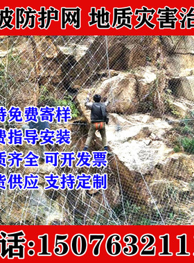 河南边坡防护网主动被动固土网钢丝绳柔性山体护坡网SNS环形