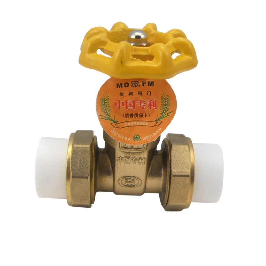 大众牌 PP-R双活接铜闸阀 PPR/PE铜截止阀闸阀 20.25.32.40.50.63