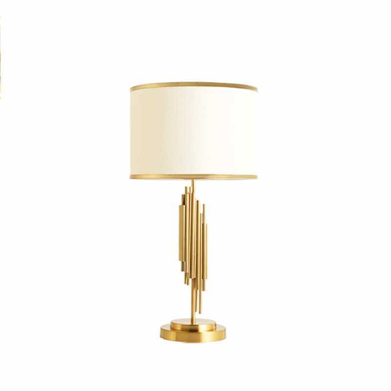 金属布艺可调光台灯卧室床头灯创意简约客厅Interior table lamp