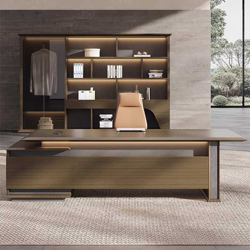 办公桌老板桌椅组合简约现代轻奢经理主管领导办公室电脑桌大班台