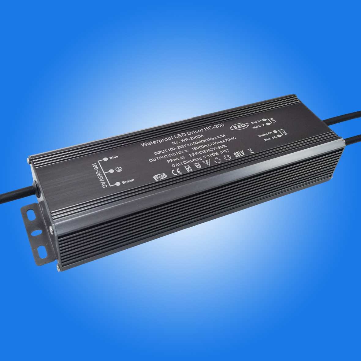 直销0-10V调光电源 IP67防水电源 输出100W CE ERP认证