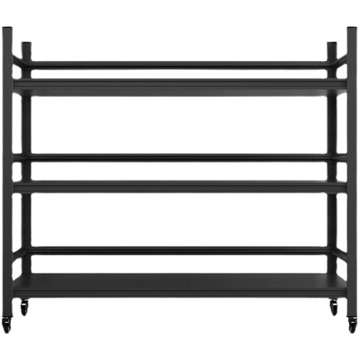 带护栏厨房置物架落地式多层微波炉收纳架多功能家用储物架带轮子