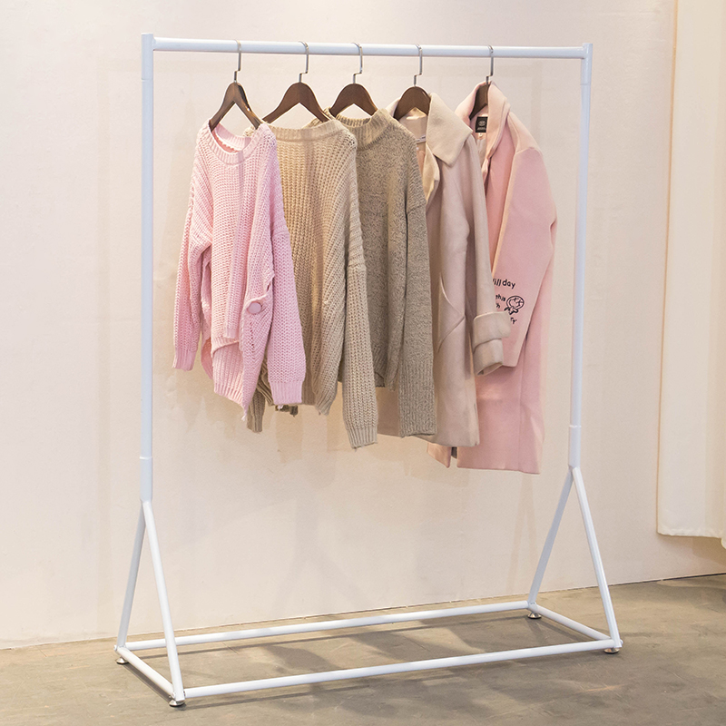 服装店货架展示架上墙衣架商场专用女装童装落地货架白色龙门架子