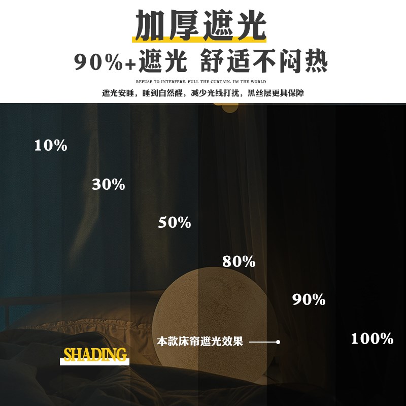 强遮光加厚床帘宿舍上铺2023新款蚊帐一体式全封闭大学生下铺专用