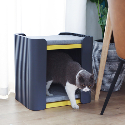 夏季猫窝双层半封闭式猫咪窝四季通用猫屋狗窝宠物用品塑料可拆洗