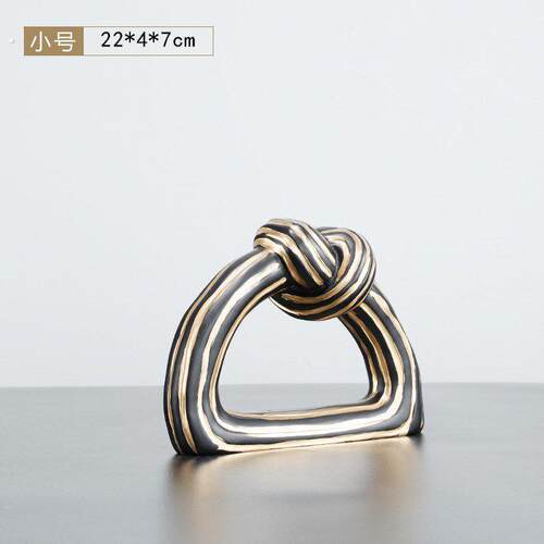 爆款现代简约三角形条纹绳结抽象摆件样品屋展示中心轻奢雕塑极简