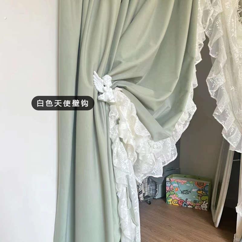 覆古穹顶式窗帘豆蔻绿客厅纯色丝绒布帘卧室美式法式浪漫洛可门帘