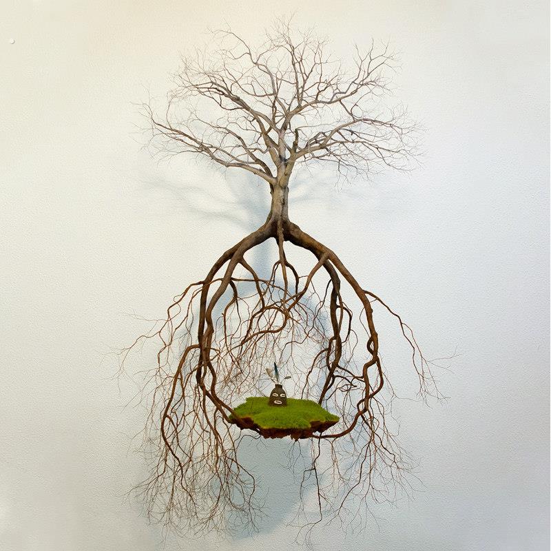 仿真绿植悬浮景观植物中式室内大型悬挂橱窗造景吊饰挂件定制装饰
