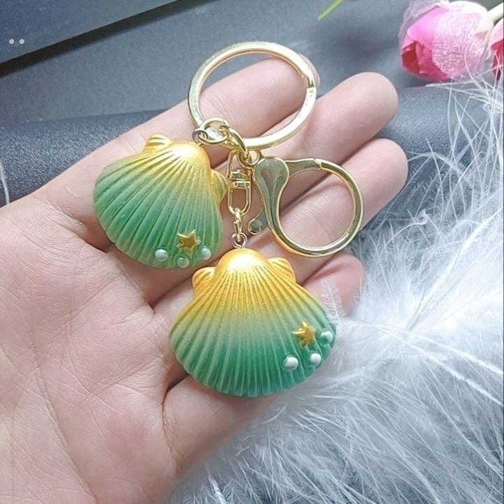 精致珍珠贝壳海螺工艺礼品摆饰钥匙扣景点创意礼品挂件海边旅游区