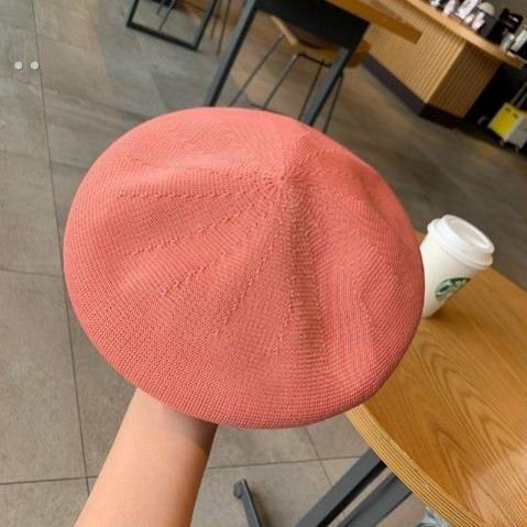纯色棉麻可调贝雷帽女士夏季薄透气韩式多功能白绿和白画家帽