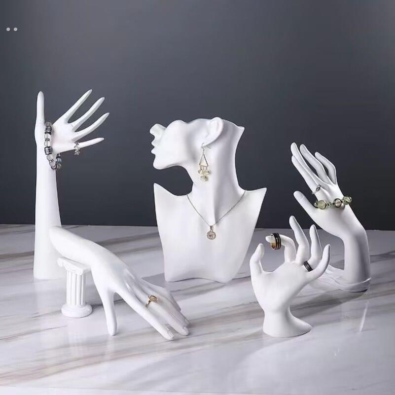 项炼架人像模特首饰架耳饰架手耳环珠宝展示架戒指手炼饰品收纳架