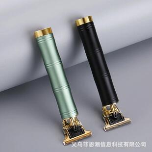 跨境亚马逊绿黑竹家用理发器复古油头电推剪T9老绿竹雕刻 直销新款