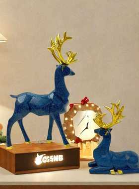 直销新款树脂工艺品水转印炫彩鹿摆件创意情侣结婚礼物家居客厅酒