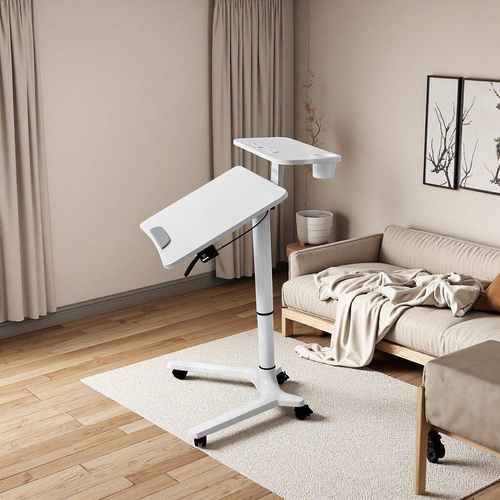 折叠翻转电脑桌床边移动升降桌沙发边桌笔记本台式双层办公小书桌