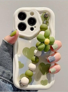 满屏绿色爱心适用于红米K90pro手机壳Note15PRO+/14K80/60保护套小米17/15/14/13/12/10s女civi4pro/3/2波浪