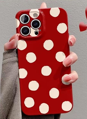 邦奥鸣白圆点适用于oppo reno15pro手机壳reno14/reno13Reno12/109/6/7se女r15标准保护套reno5/4/3女r17菲林