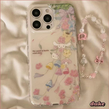 邦奥鸣铃铛花适用于OPPOfindx9手机壳x8x7/x6新款Reno15/14pro/13保护套R17/15女k12s/11/10XA6A5pro/a35白底