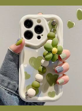 满屏绿色爱心适用于opporealme 真我14PRO+/15T/12/11手机壳neo7se/Neo6真我GT8pro/GT5V60PRO/50新款Q3S波浪