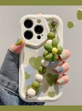 满屏绿色爱心适用于红米K90pro手机壳Note15PRO+/14K80/60保护套小米17/15/14/13/12/10s女civi4pro/3/2波浪