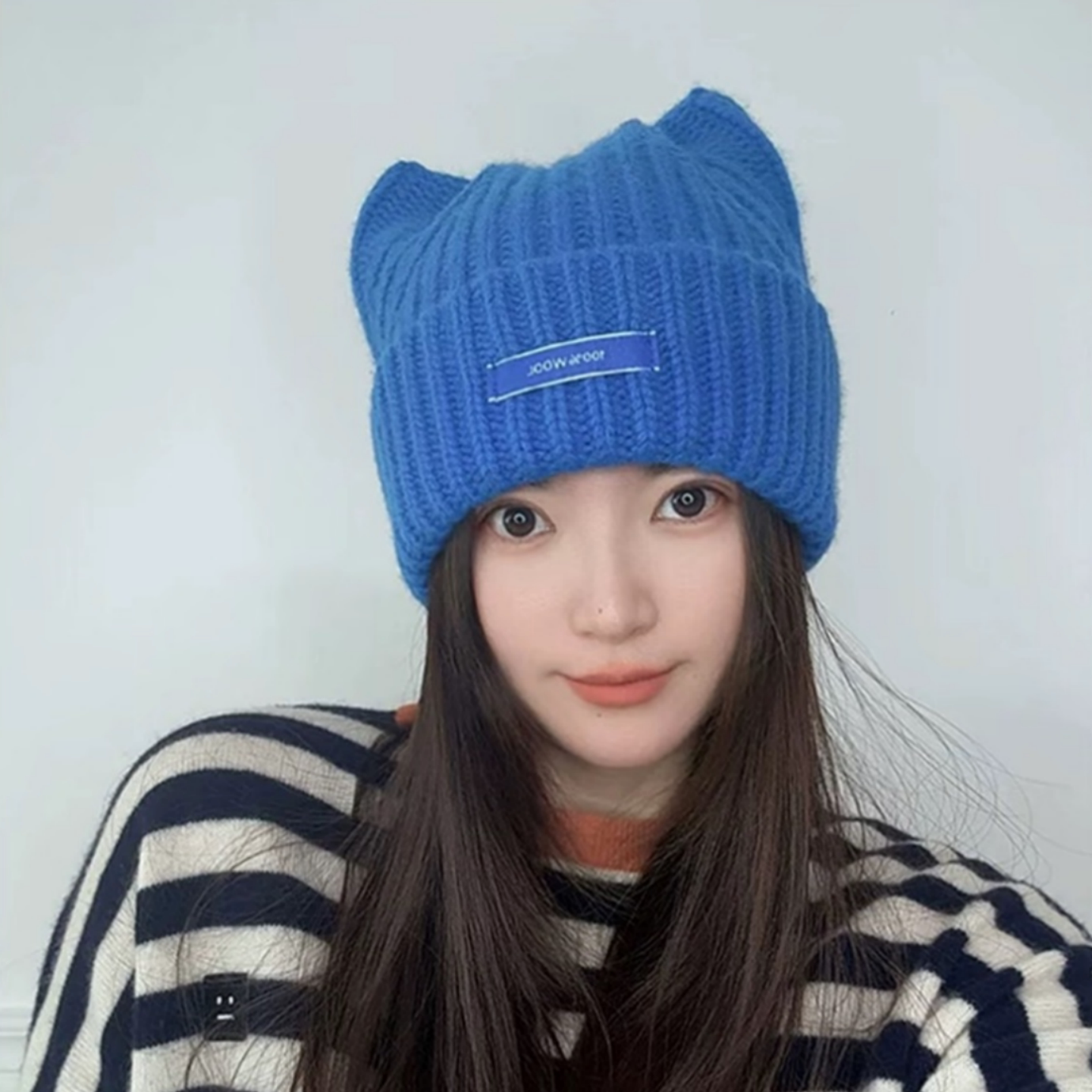 秋冬女猫耳护耳加厚针织帽