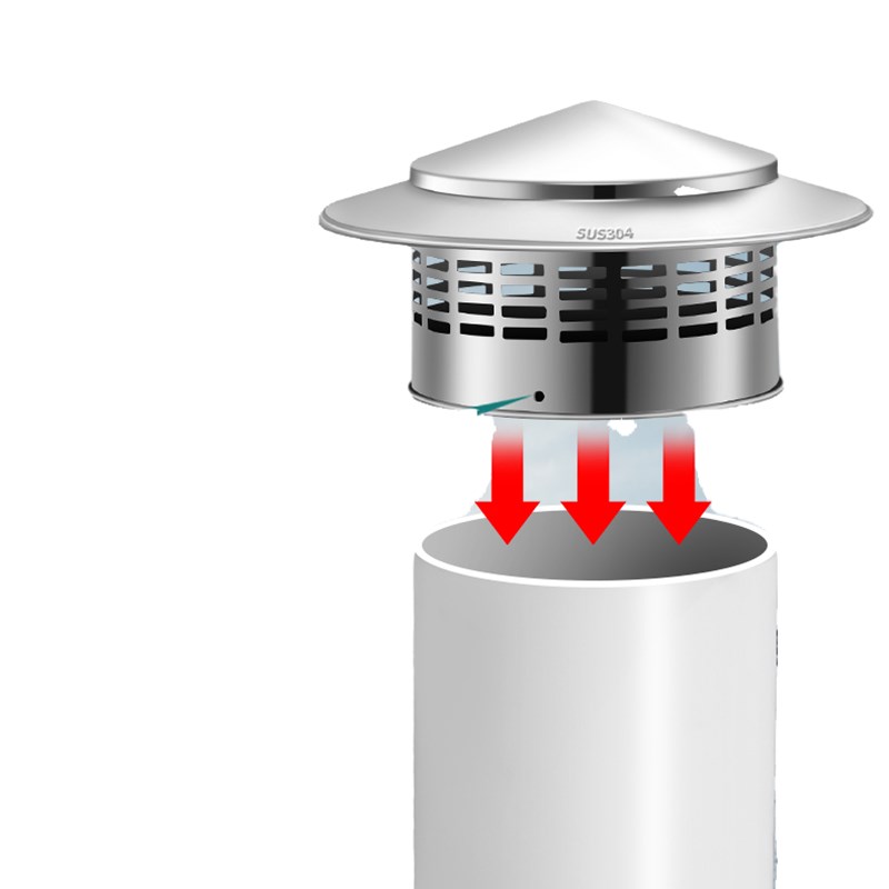 304不锈钢烟囱帽PVC管风帽屋顶天台圆筒室外防雨排风罩防风通风帽
