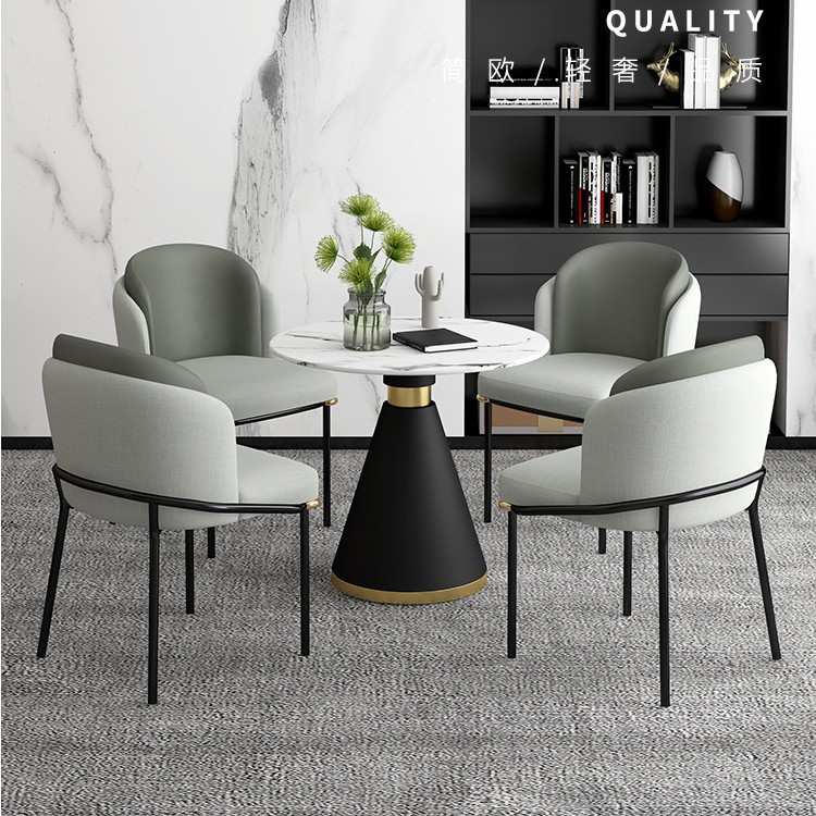 轻奢大理石公司洽谈组合桌椅 高级接待会客谈判休闲现代简约桌椅