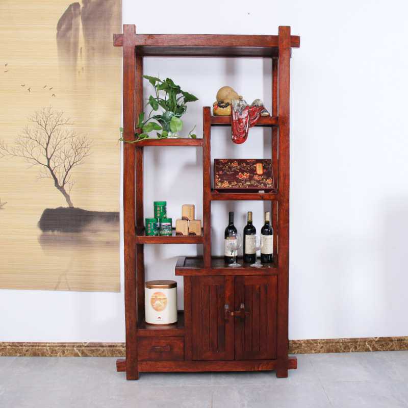 博古架老船木展示柜置物架新中式实木花架隔断原木多宝阁收纳家具