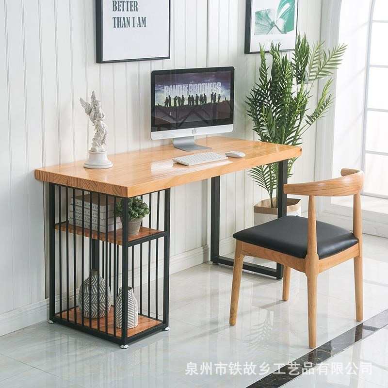 北欧实木单人电脑桌 简约家具创意书房学习桌办公室工作桌台组合