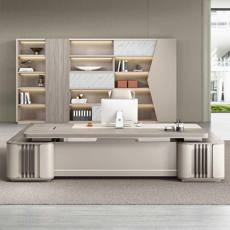 轻奢老板桌椅组合简约现代董事长办公室单人大气班台经理桌子家具