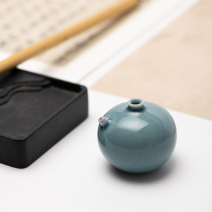 适意漫珠陶瓷砚滴水滴墨滴砚台墨条研磨墨汁加水滴水水盂笔洗墨碟