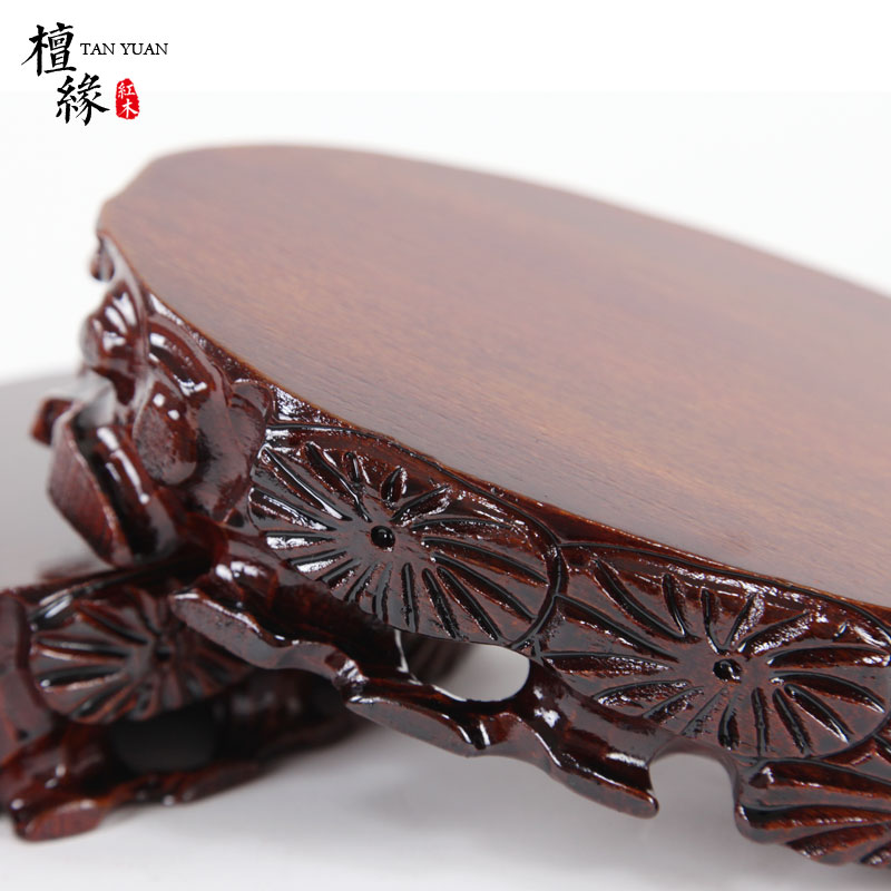 奇石底座实木长方形蛋形可挖槽底座圆形根雕底座玉石木托石头底座