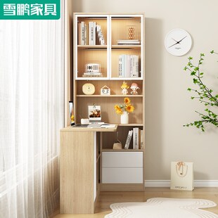转角书桌书架一体桌家用学生学习写字台L型电脑桌书柜办公桌6FL47