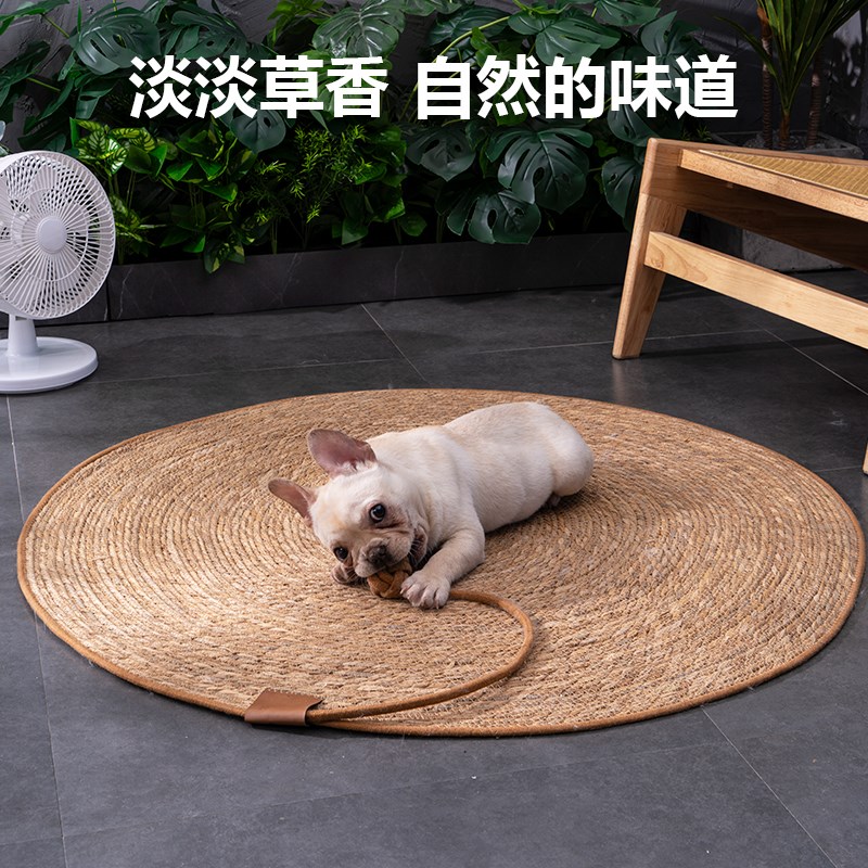 宠物凉席编织垫子猫抓垫自嗨球一体狗狗夏季睡垫耐磨耐抓四季通用