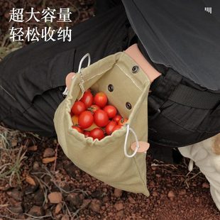 弹珠户外束口袋帆布回收包工具野营钓鱼战术折叠收纳腰包果野挂包