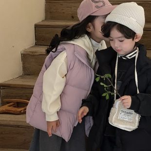 韓版 秋冬馬甲新款 背心立領(lǐng)洋氣外穿兒童中大童童馬夾男女2024羽絨
