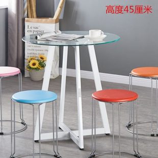 家用圆凳小凳子饭馆餐厅简易实木椅子收纳工厂车间凳北欧简约铁凳
