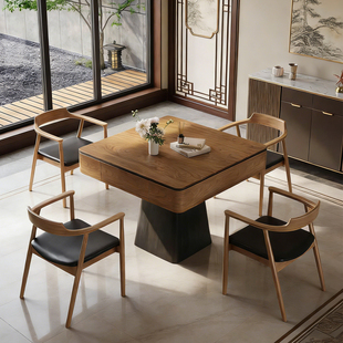 培迪全自动实木麻将机餐桌两用棋牌桌子多功能餐麻一体机麻将桌