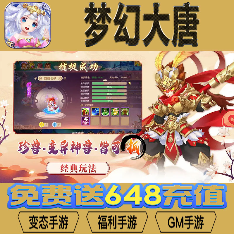 梦幻大唐gm后台vip无限资源礼包兑换码满级自用号后台