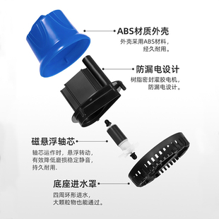 鱼缸低水位潜水泵静音底吸乌龟缸换粪抽水泵家用微小型循环迷你泵