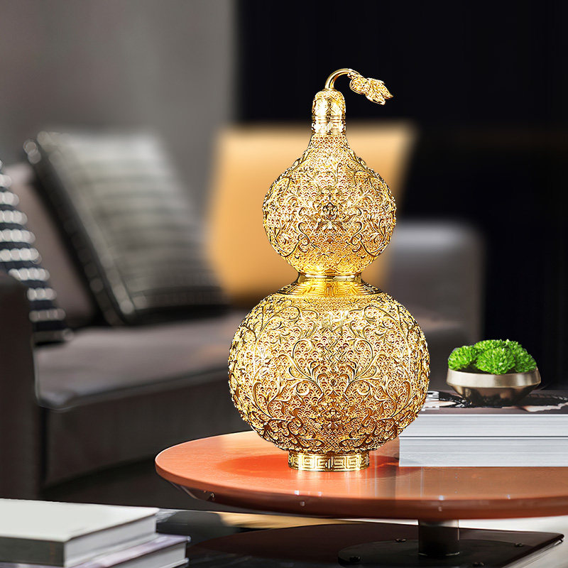 黄铜花丝葫芦摆件家居客厅办公室桌面家居装饰品乔迁礼品节日礼物
