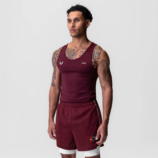 ASRV夏季男美式健身举铁无袖T恤高弹力薄款速干田径运动训练背心