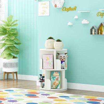 旋转书架儿童读书角幼儿园创意书橱学生绘本柜简约简易展示架收纳