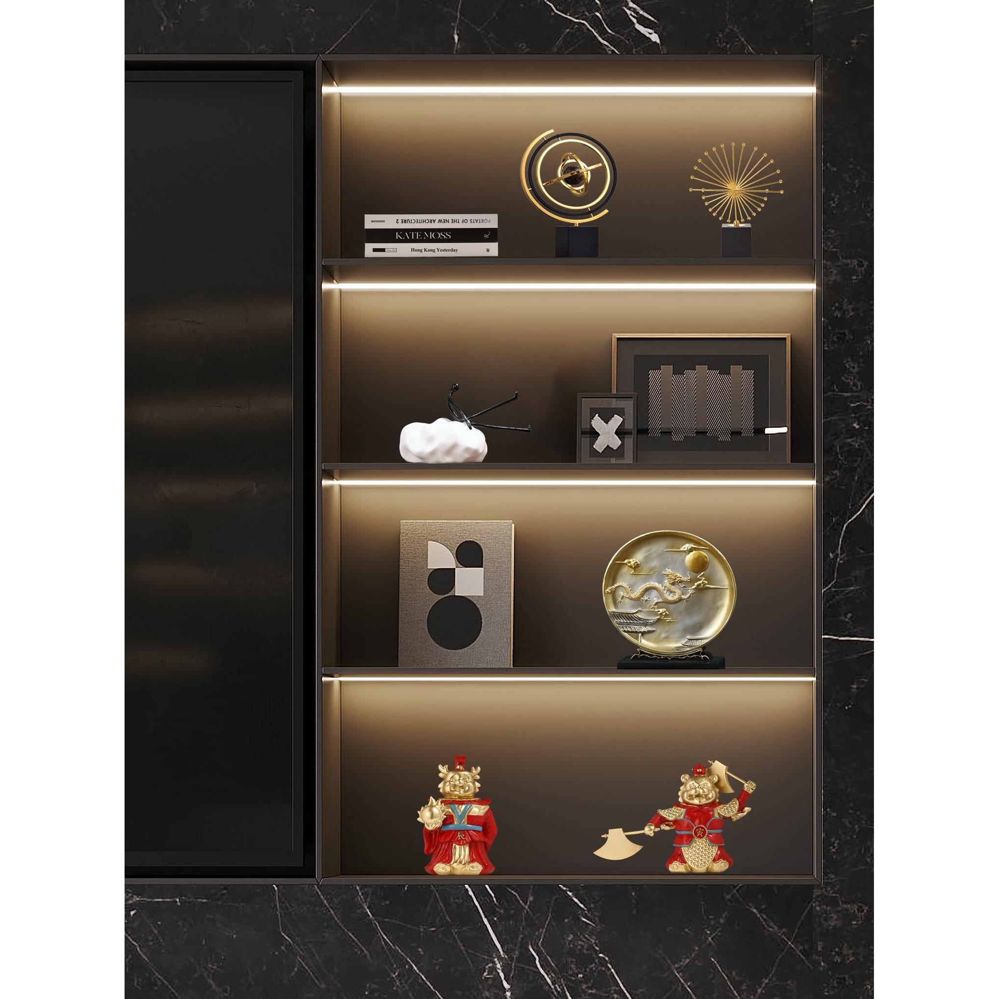 生肖龙年书柜摆件书架展示架装饰品高端玄关样板房办公室小众设计